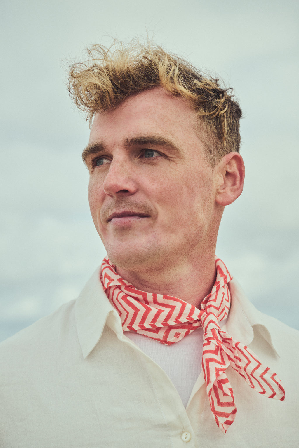 Coco Zig Zag Neckerchief / Head Scarf- Orange